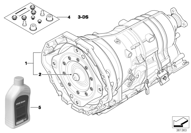 АКПП GA6HP32Z для BMW E65 740d M67 (схема запчастей)