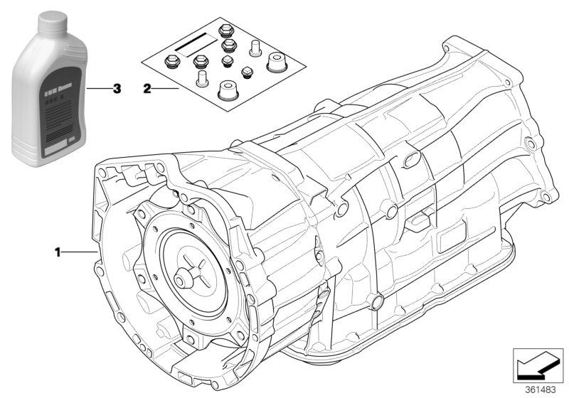 АКПП GA6L45R - привод на все колеса для BMW E92 325xi N52N (схема запчастей)
