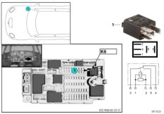 Реле омывателей фар K6 для BMW R59 Coop.S JCW N14 (схема запасных частей)