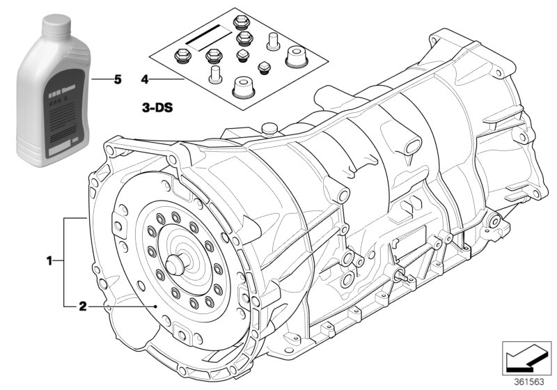 АКПП GA6HP19Z - привод на все колеса для BMW E92 320xd N47 (схема запчастей)