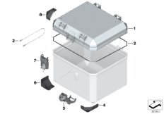 Детали алюминиевого топкейса для BMW K72 F 800 GS 13 (0B02, 0B12) 0 (схема запасных частей)