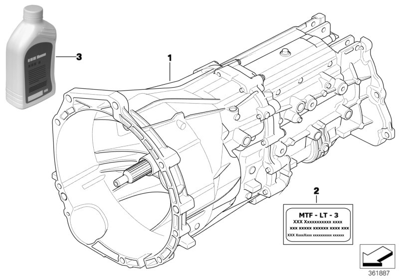 МКПП GS6X37DZ - привод на все колеса для BMW E84 X1 20dX N47 (схема запчастей)