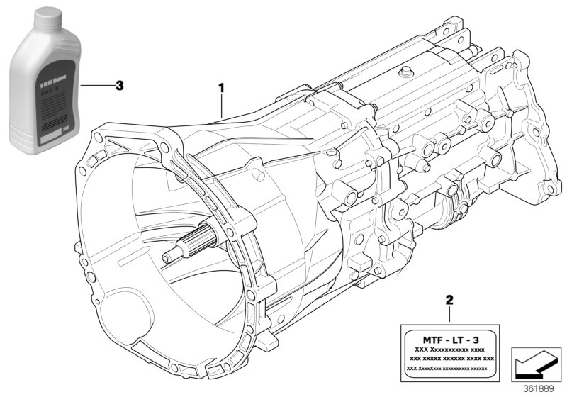 МКПП GS6X53DZ - привод на все колеса для BMW E91N 330xd N57 (схема запчастей)