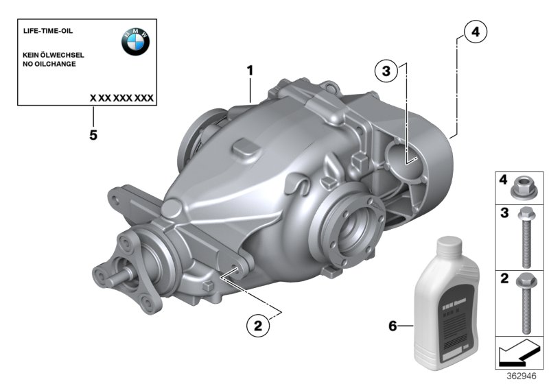 редуктор главной передачи для BMW E84 X1 18i N46N (схема запчастей)