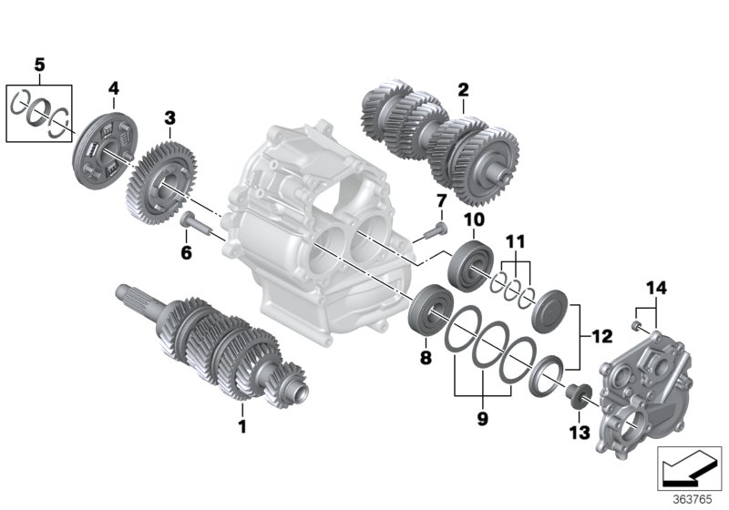 Детали коробки передач для BMW K48 K 1600 GT (0601,0611) 0 (схема запчастей)