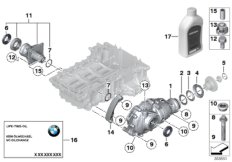 Редуктор перед.моста детали полн.привод для BMW F11 525dX N47S1 (схема запасных частей)