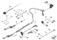 Различные дополнит.комплекты проводов для BMW F11N 525d N47S1 (схема запасных частей)