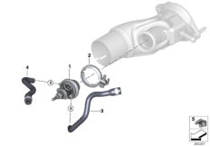 Дозирующий модуль SCR/доп.элементы для BMW F15 X5 25dX N47S1 (схема запасных частей)