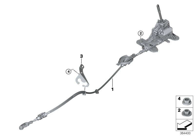 Механизм переключения передач стептроник для BMW F60 Cooper S B48 (схема запчастей)