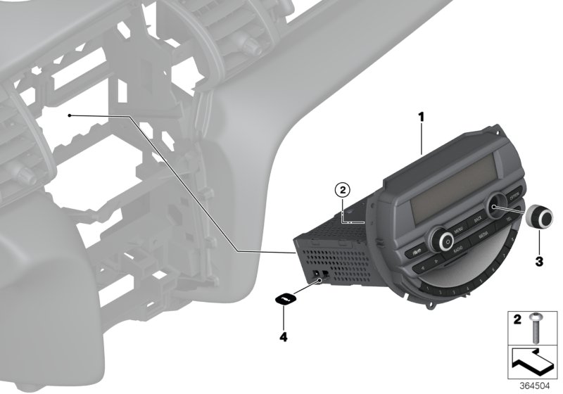 Радиоприемник MINI Basis для BMW F60 Cooper SD ALL4 B47 (схема запчастей)