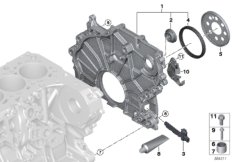 Крышка блока ГРМ для BMW F60 One D B37 (схема запасных частей)