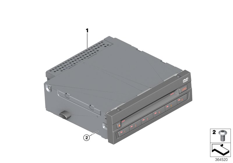 DVD-чейнджер для MINI F55 Cooper B38 (схема запчастей)