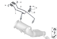 Лямбда-зонд/дополнительные элементы для BMW F60 Cooper S B48 (схема запасных частей)