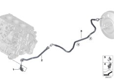 Вакуумный трубопр.усилителя тормозов для BMW F54 Cooper SD ALL4 B47D (схема запасных частей)