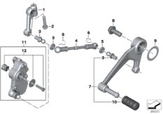 Внешние элементы механизма ПП для BMW K52 R 1250 RT 19 (0J61, 0J63) 0 (схема запасных частей)