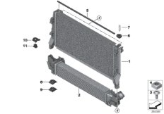 Крепеж радиатора охлаждающей жидкости для MINI F60 Cooper D ALL4 B47 (схема запасных частей)