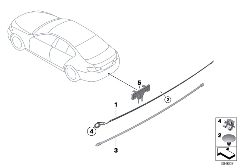 Провод датчика Smart Opener для BMW F11 530d N57 (схема запчастей)