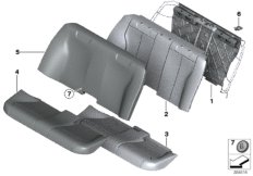 Набивка и обивка базового сиденья Зд для BMW F30N 330iX B48 (схема запасных частей)