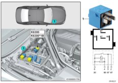 Реле разгрузки зажигания/впрыска K6300 для BMW F13N M6 S63N (схема запасных частей)
