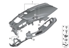 облицовка панели приборов для BMW I15 i8 B38X (схема запасных частей)