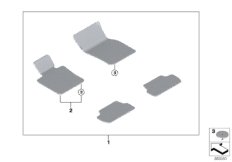 Ножные коврики для MINI F54 One D B37 (схема запасных частей)