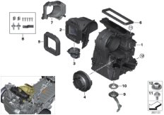 Детали корпуса сист.отопления и кондиц. для BMW F57 JCW B46D (схема запасных частей)