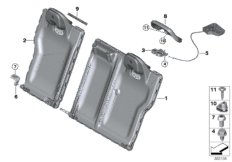 Каркас подушки базового сиденья Зд для BMW F82N M4 S55 (схема запасных частей)