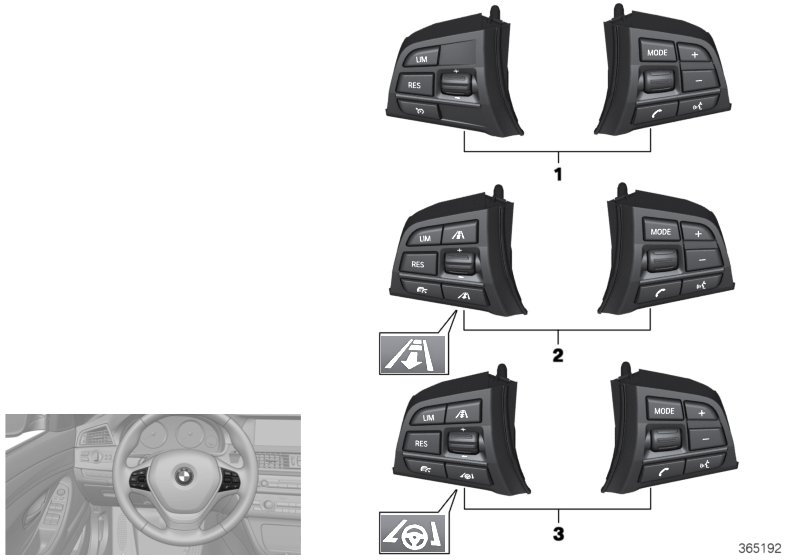 Выключатель на м/ф рулевом колесе Sport для BMW F07N 535iX N55 (схема запчастей)