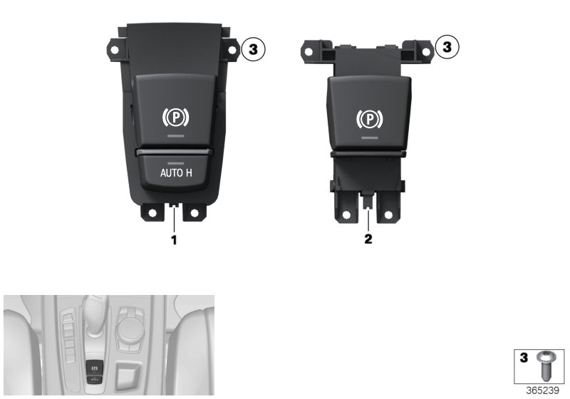 Выключатель парковочного тормоза для BMW F86 X6 M S63R (схема запчастей)