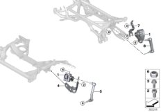 Датчик регулировки угла наклона фар для BMW F87 M2 N55 (схема запасных частей)