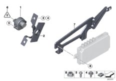 Камера бокового обзора для BMW F01 740dX N57S (схема запасных частей)