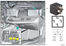 Реле контакта 30B Z13_4 для BMW I12 i8 B38 (схема запасных частей)