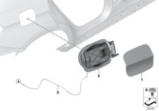 Заслонка заливного отверстия для BMW F16 X6 50iX 4.4 N63N (схема запасных частей)