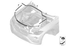 Уплотнители капота для BMW F16 X6 50iX 4.0 N63N (схема запасных частей)