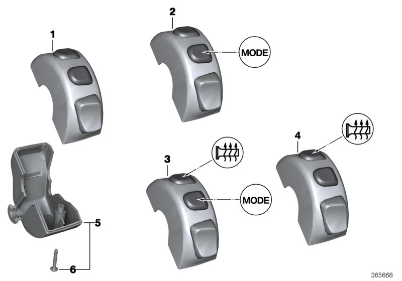 Блок рулевых переключателей руля П для MOTO K52 R 1250 RT 19 (0J61, 0J63) 0 (схема запчастей)