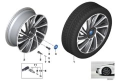 Л/с диск BMW i турбинный диз. 625-20'' для BMW I12 i8 B38 (схема запасных частей)