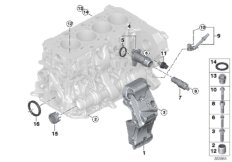 Блок цилиндров/дополнительные элементы для BMW F26 X4 20dX B47 (схема запасных частей)
