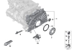 Корпус блока ГРМ для BMW F34N 325d B47 (схема запасных частей)
