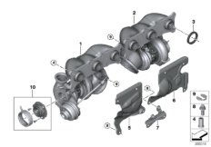 Турбонагнетатель для BMW E91 335i N54 (схема запасных частей)