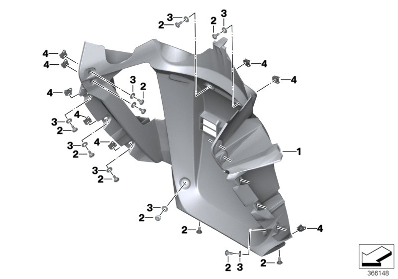 Щиток радиатора для BMW K17 C evolution (0C03) 0 (схема запчастей)
