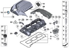 Крышка головки блока цилиндров для BMW MOSP M235i Racing N55 (схема запасных частей)