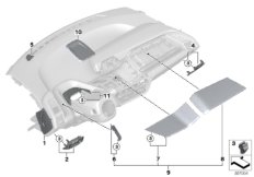 Доп.элементы панели приборов Вх для BMW I01N i3s 94Ah Rex XB4 (схема запасных частей)