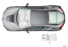 Шильдик "Reifendruck" для BMW I15 i8 B38X (схема запасных частей)