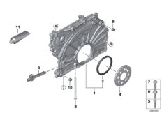 Крышка блока ГРМ для BMW F48 X1 18i B38 (схема запасных частей)