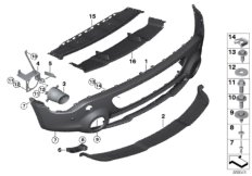 Облицовка, декор.элементы Зд для MINI R61 Cooper S ALL4 N18 (схема запасных частей)