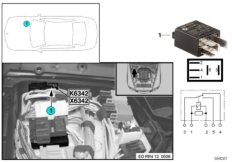 Реле клапана управления кол-вом K6342 для BMW F01 760i N74 (схема запасных частей)