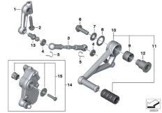 Внешние элементы механизма ПП для BMW K53 R 1200 R (0A04, 0A14) 0 (схема запасных частей)