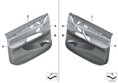 Индивидуальная обшивка двери кожа Пд для BMW F16 X6 28iX N20 (схема запасных частей)