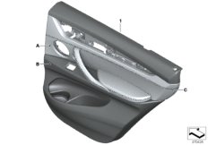 Обшивка двери Individual кожа Зд для BMW F15 X5 50iX 4.0 N63N (схема запасных частей)