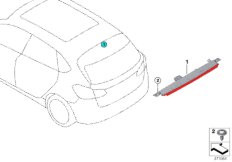 Третий фонарь стоп-сигнала для BMW F48 X1 20d B47D (схема запасных частей)